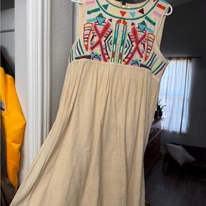 Anthropologie Embroidered Mini Dress